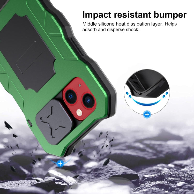 Camshield Shockproof Waterproof Dustproof Metal Case with Holder, For iPhone 13, For iPhone 13 Pro, For iPhone 12 / 12 Pro