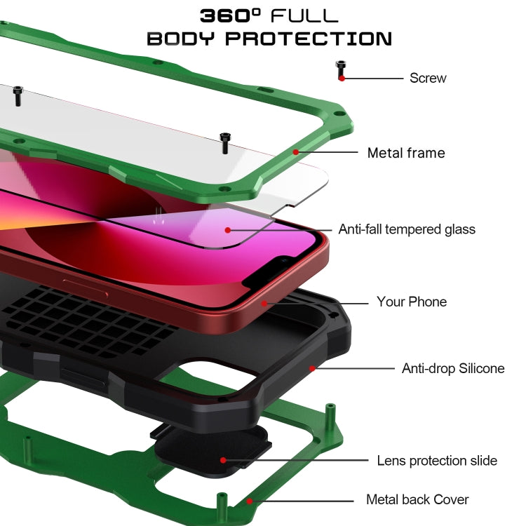 Camshield Shockproof Waterproof Dustproof Metal Case with Holder, For iPhone 13, For iPhone 13 Pro, For iPhone 12 / 12 Pro