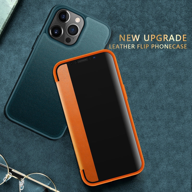 Magnetic Side Window View Shockproof Horizontal Flip Leather Case, For iPhone 13 mini, For iPhone 13, For iPhone 13 Pro, For iPhone 13 Pro Max