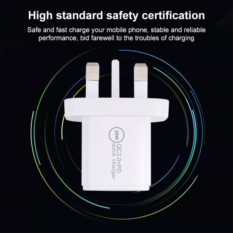 20WACB 20W QC3.0 + PD Quick Charger, AU Plug, EU Plug, UK Plug, US Plug