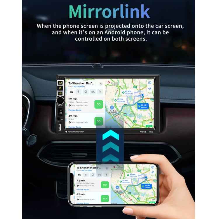 S-8802C 7 inch IPS Screen Car Android Player GPS Navigation Bluetooth Touch FM Radio, Support Mirror Link & FM & WIFI & Steering Wheel Control