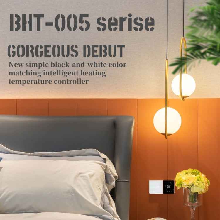 BHT-005-GCLW 220V AC 3A Smart Home Heating Thermostat for EU Box, Control Boiler Heating with Only Internal Sensor & WIFI Connection