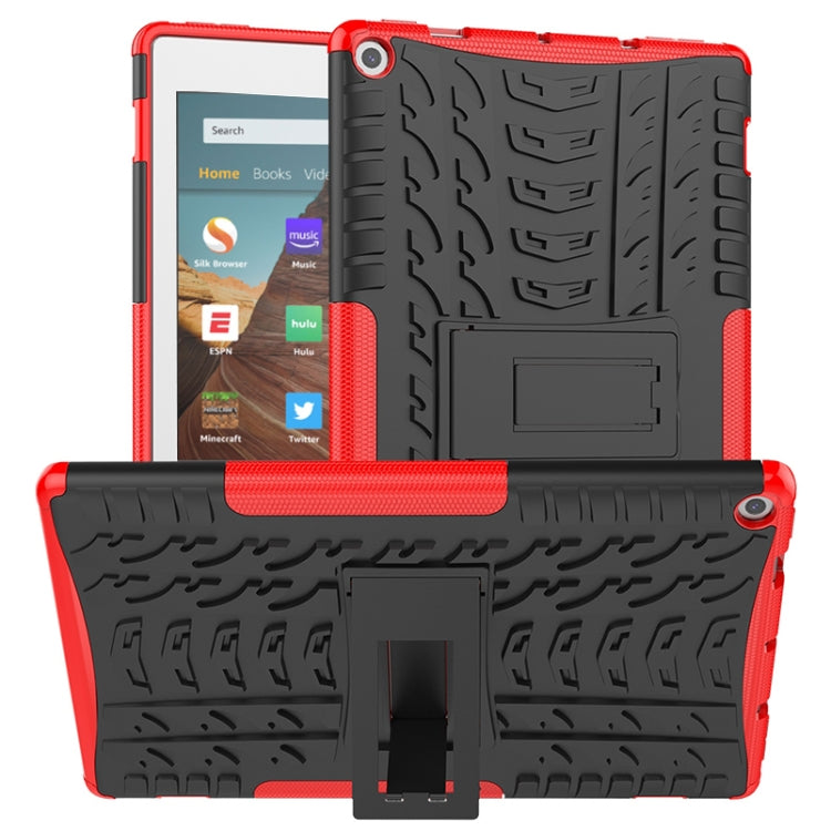 Tire Texture TPU + PC Shockproof Case with Holder, For iPad 10.2 2021 / 2020 / 2019, For Amazon Kindle Fire HD 10 2019