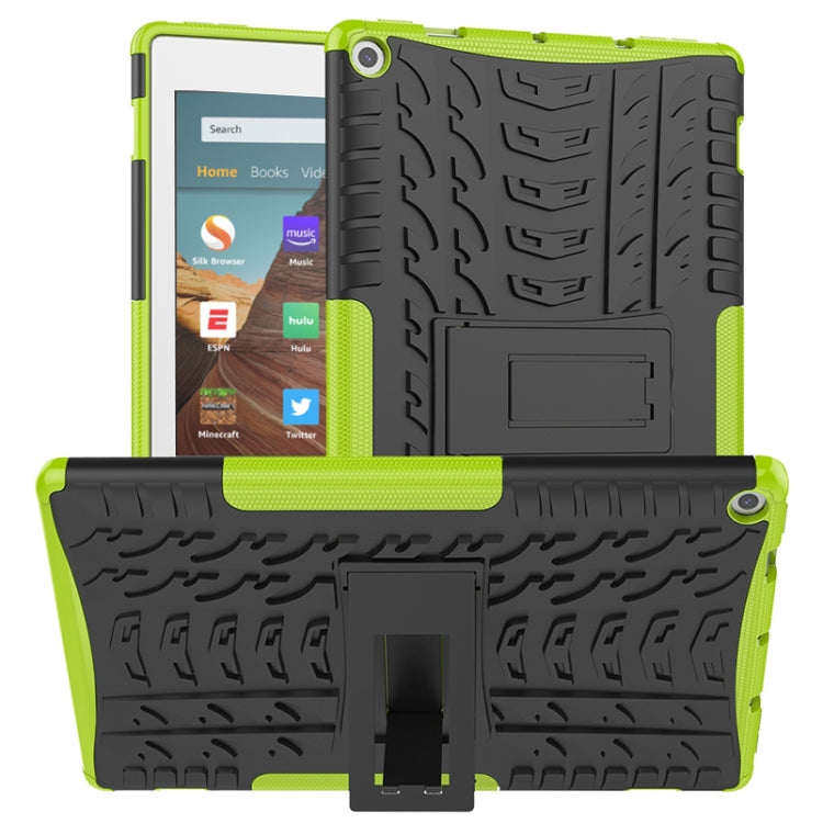 Tire Texture TPU + PC Shockproof Case with Holder, For iPad 10.2 2021 / 2020 / 2019, For Amazon Kindle Fire HD 10 2019
