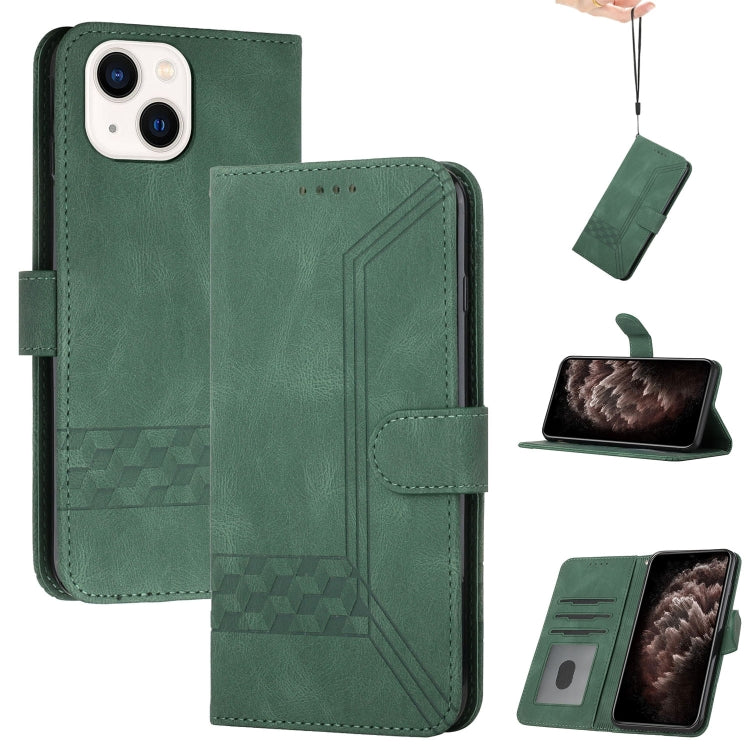 Cubic Skin Feel Flip Leather Phone Case, For iPhone 13 mini, For iPhone 13, For iPhone 13 Pro, For iPhone 13 Pro Max, For iPhone 12 mini, For iPhone 12 / 12 Pro, For iPhone 12 Pro Max, For iPhone 11, For iPhone 11 Pro