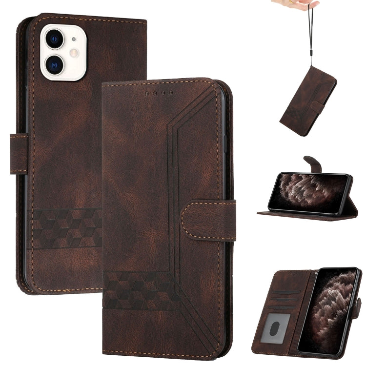 Cubic Skin Feel Flip Leather Phone Case, For iPhone 13 mini, For iPhone 13, For iPhone 13 Pro, For iPhone 13 Pro Max, For iPhone 12 mini, For iPhone 12 / 12 Pro, For iPhone 12 Pro Max, For iPhone 11, For iPhone 11 Pro