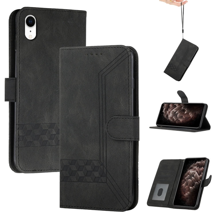Cubic Skin Feel Flip Leather Phone Case, For iPhone 11 Pro Max, For iPhone X / XS, For iPhone XR, For iPhone XS Max, For iPhone SE 2022 / SE 2020 / 7 / 8, For iPhone 7 Plus / 8 Plus
