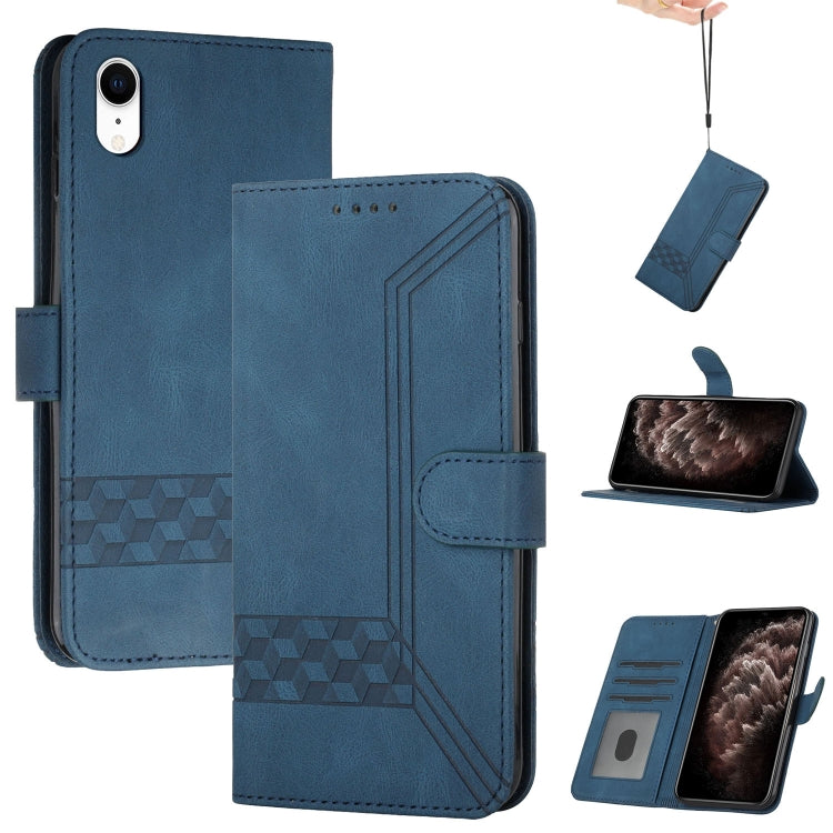 Cubic Skin Feel Flip Leather Phone Case, For iPhone 11 Pro Max, For iPhone X / XS, For iPhone XR, For iPhone XS Max, For iPhone SE 2022 / SE 2020 / 7 / 8, For iPhone 7 Plus / 8 Plus