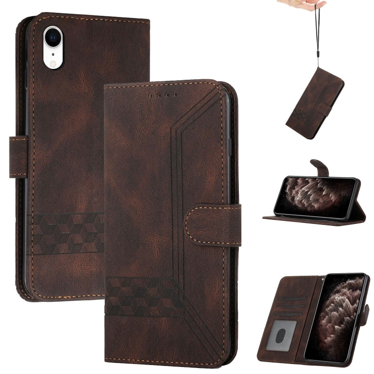 Cubic Skin Feel Flip Leather Phone Case, For iPhone 11 Pro Max, For iPhone X / XS, For iPhone XR, For iPhone XS Max, For iPhone SE 2022 / SE 2020 / 7 / 8, For iPhone 7 Plus / 8 Plus