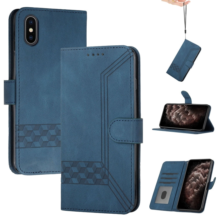Cubic Skin Feel Flip Leather Phone Case, For iPhone 11 Pro Max, For iPhone X / XS, For iPhone XR, For iPhone XS Max, For iPhone SE 2022 / SE 2020 / 7 / 8, For iPhone 7 Plus / 8 Plus