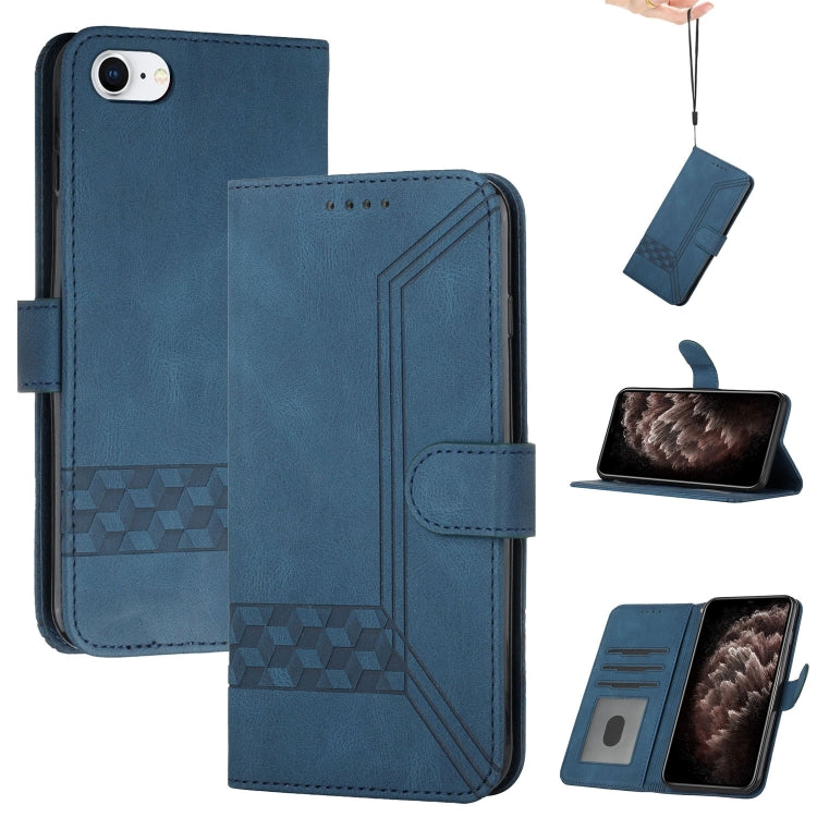 Cubic Skin Feel Flip Leather Phone Case, For iPhone 11 Pro Max, For iPhone X / XS, For iPhone XR, For iPhone XS Max, For iPhone SE 2022 / SE 2020 / 7 / 8, For iPhone 7 Plus / 8 Plus