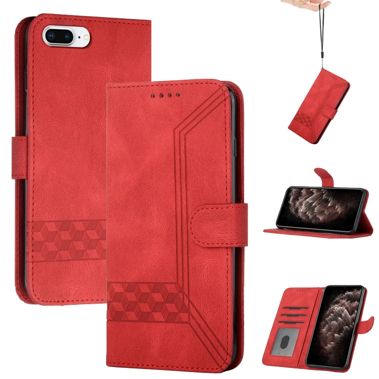 Cubic Skin Feel Flip Leather Phone Case, For iPhone 11 Pro Max, For iPhone X / XS, For iPhone XR, For iPhone XS Max, For iPhone SE 2022 / SE 2020 / 7 / 8, For iPhone 7 Plus / 8 Plus