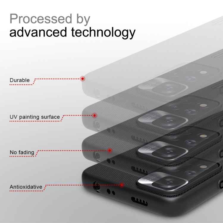 For Xiaomi Redmi Note 11 Pro Glogal / 11 Pro Glogal 5G / 11 Pro+ 5G India / 11E Pro 5G NILLKIN Frosted Concave-convex Texture PC Case (Black)