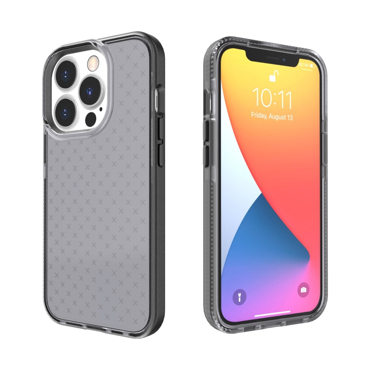 Grid Pattern Shockproof Transparent TPU Phone Case, For iPhone 13 Pro Max, For iPhone 13 Pro, For iPhone 13, For iPhone 13 mini