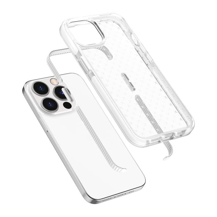 Grid Pattern Shockproof Transparent TPU Phone Case, For iPhone 13 Pro Max, For iPhone 13 Pro, For iPhone 13, For iPhone 13 mini