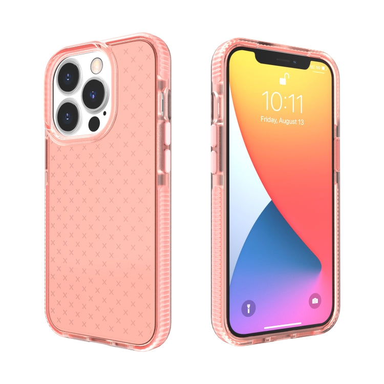 Grid Pattern Shockproof Transparent TPU Phone Case, For iPhone 13 Pro Max, For iPhone 13 Pro, For iPhone 13, For iPhone 13 mini