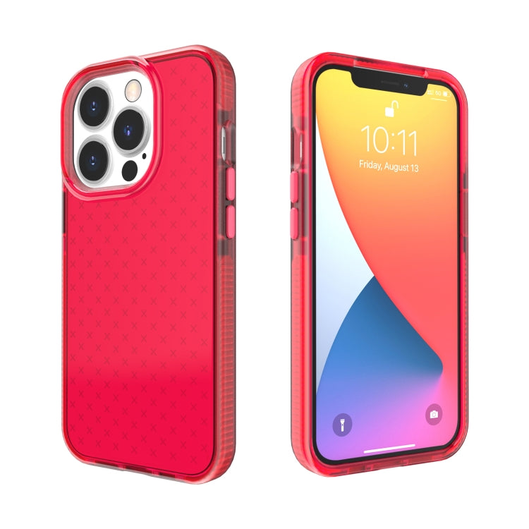 Grid Pattern Shockproof Transparent TPU Phone Case, For iPhone 13 Pro Max, For iPhone 13 Pro, For iPhone 13, For iPhone 13 mini