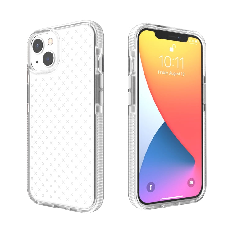 Grid Pattern Shockproof Transparent TPU Phone Case, For iPhone 13 Pro Max, For iPhone 13 Pro, For iPhone 13, For iPhone 13 mini