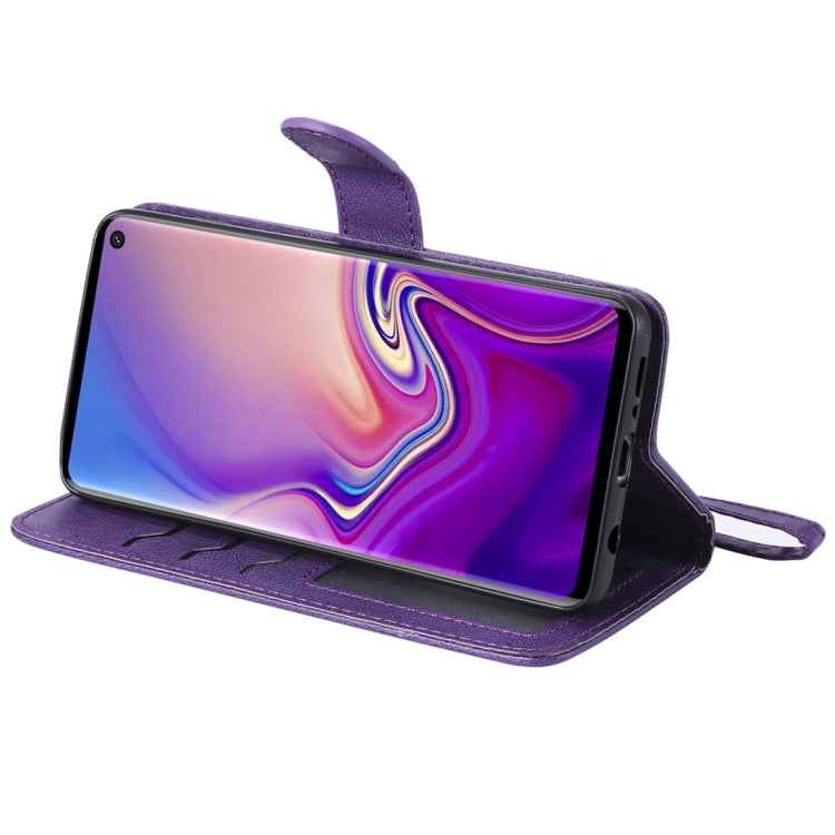 Solid Color Horizontal Flip Protective Case with Holder & Card Slots & Wallet & Photo Frame & Lanyard