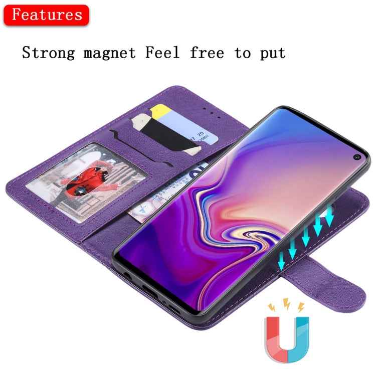 Solid Color Horizontal Flip Protective Case with Holder & Card Slots & Wallet & Photo Frame & Lanyard