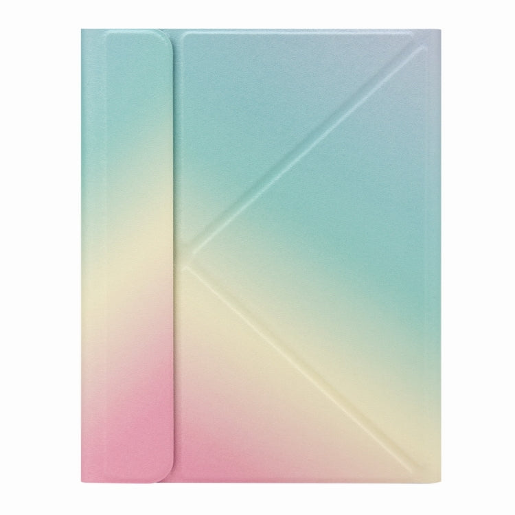 H-102S3 Tri-color Backlight Bluetooth Keyboard Leather Case with Rear Three-fold Holder, For iPad 10.2 2020 & 2019 / Pro 10.5 inch, For iPad 9.7 2018 & 2017, For iPad Pro 11 inch 2021 & 2020 & 2018 / Air 2020 10.9