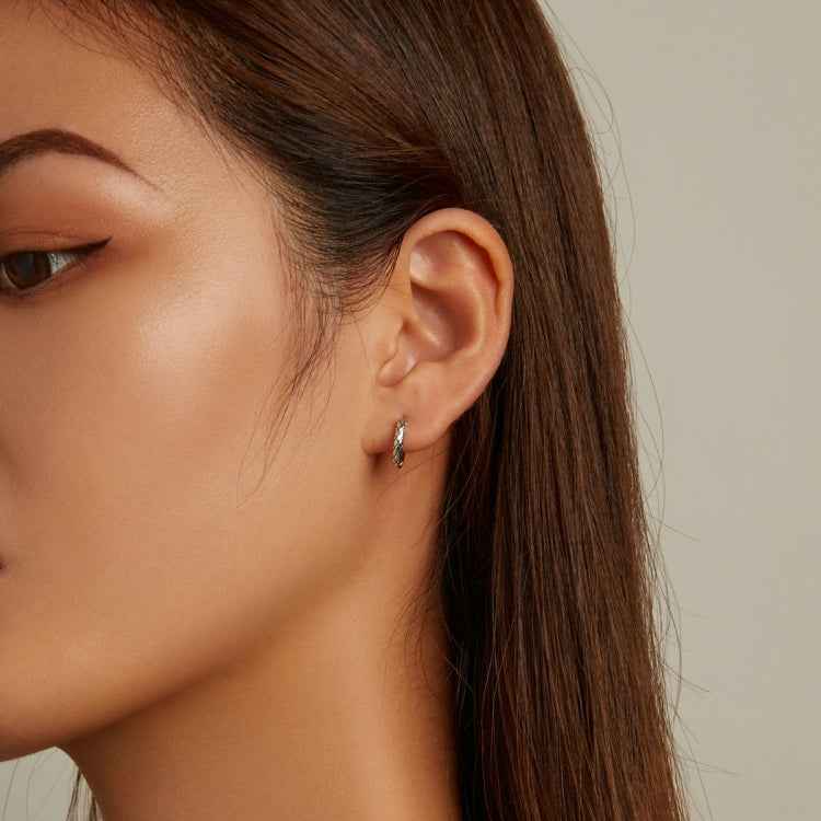 S925 Sterling Silver Snake Texture Ear Buckle Women Earrings