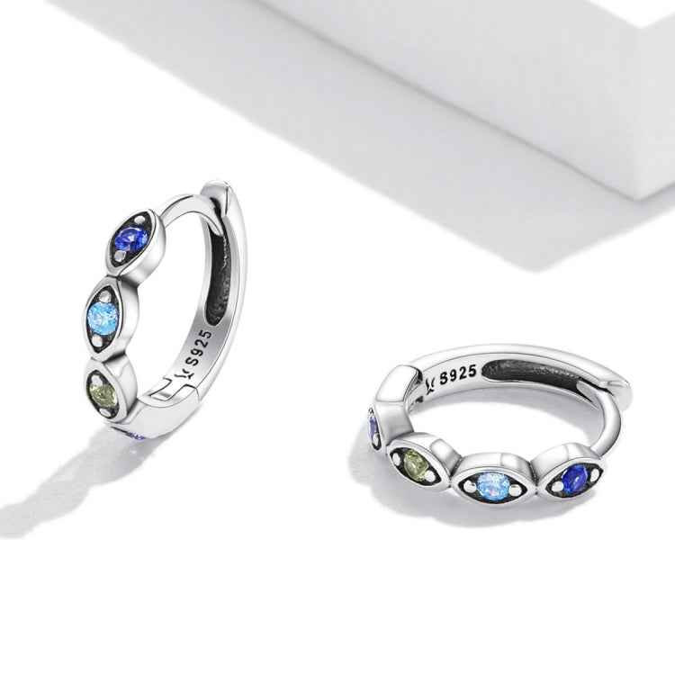 S925 Sterling Silver Devil Eye Zircon Women Earrings