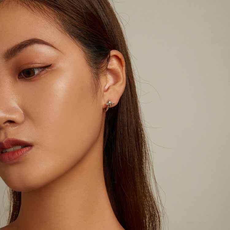 S925 Sterling Silver Mini Bee Women Earrings