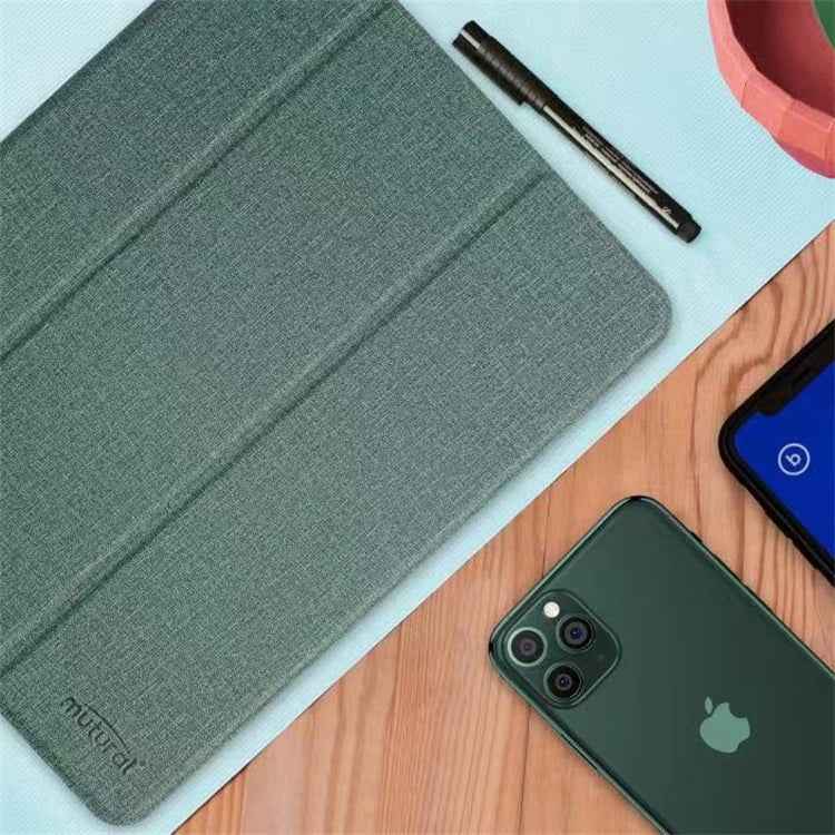 Mutural Exquisite Series Cloth Texture PU+TPU Leather Case with 3-Fold Holder & Pen Slot & Sleep & Wake-up Function
