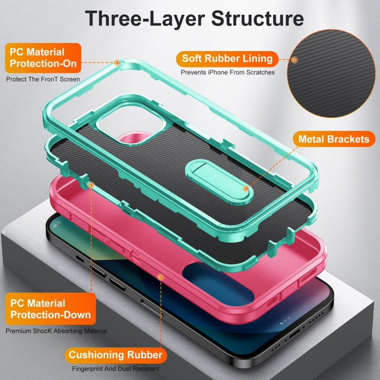 3 in 1 Rugged Holder Phone Case, For iPhone 13, For iPhone 13 Pro, For iPhone 13 Pro Max, For iPhone 12 / 12 Pro, For iPhone 12 Pro Max, For iPhone 11