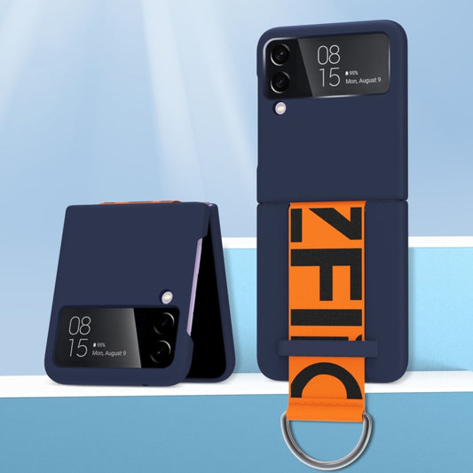 For Samsung Galaxy Z Flip4 Wrist Strap Skin Feel Frosted PC Phone Case