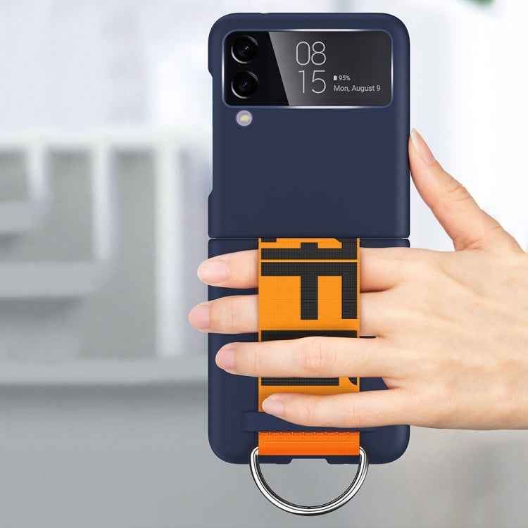 For Samsung Galaxy Z Flip4 Wrist Strap Skin Feel Frosted PC Phone Case