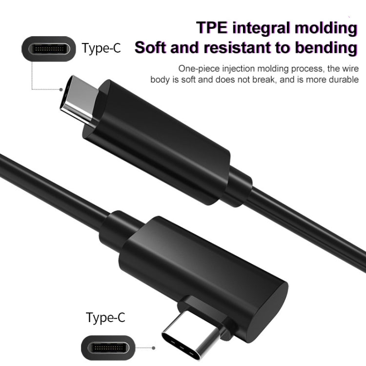USB 3.2 Gen1 Type-C to USB 3.2 Gen1 Type-C Single Elbow VR Link Cable For Oculus Quest 1 / 2, 3m Single Elbow
