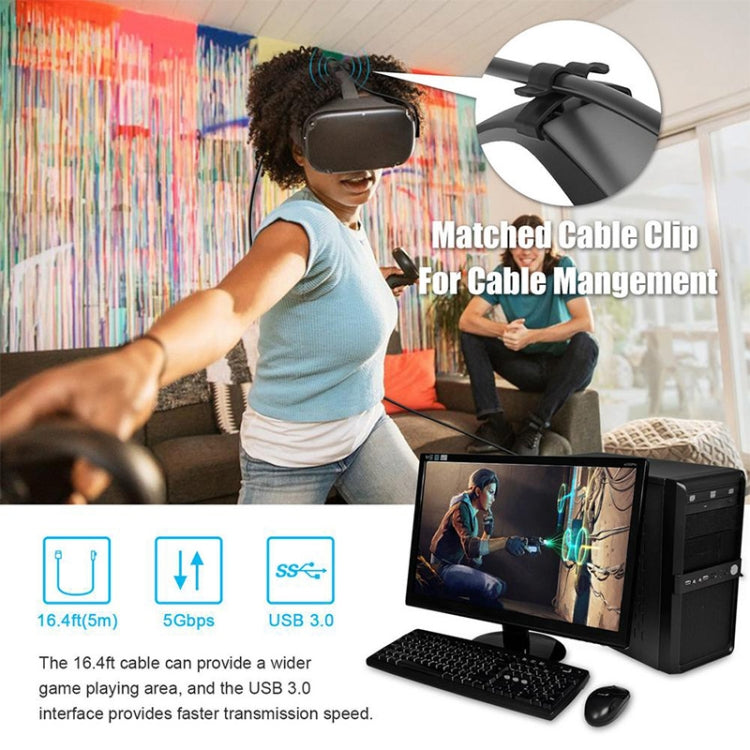 USB 3.2 Gen1 Type-C to USB 3.2 Gen1 Type-C Single Elbow VR Link Cable For Oculus Quest 1 / 2, 3m Single Elbow