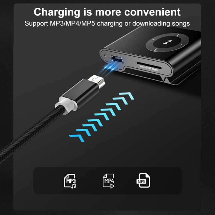 5 PCS Mini USB to USB A Woven Data / Charge Cable for MP3, Camera, Car DVR, 0.25m, 1m, 1.5m, 2m, 3m