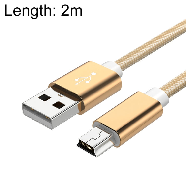 5 PCS Mini USB to USB A Woven Data / Charge Cable for MP3, Camera, Car DVR, 0.25m, 1m, 1.5m, 2m, 3m