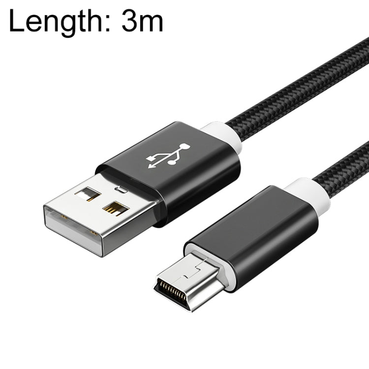 5 PCS Mini USB to USB A Woven Data / Charge Cable for MP3, Camera, Car DVR, 0.25m, 1m, 1.5m, 2m, 3m