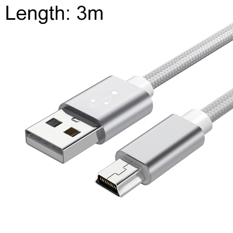 5 PCS Mini USB to USB A Woven Data / Charge Cable for MP3, Camera, Car DVR, 0.25m, 1m, 1.5m, 2m, 3m