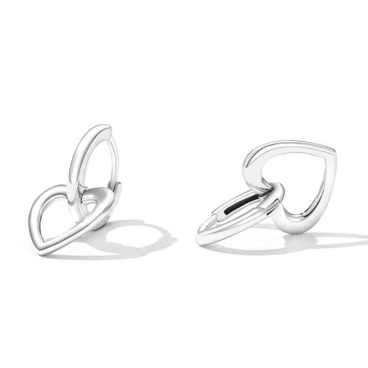 S925 Sterling Silver Heart Ear Buckle Women Earrings