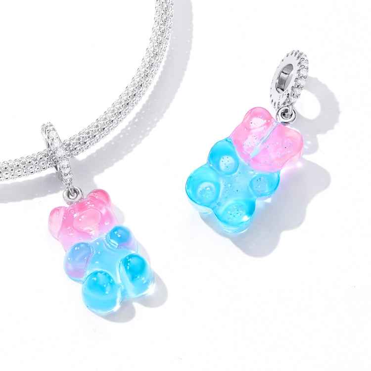 S925 Sterling Silver Candy Bear Pendant DIY Bracelet Necklace Accessories