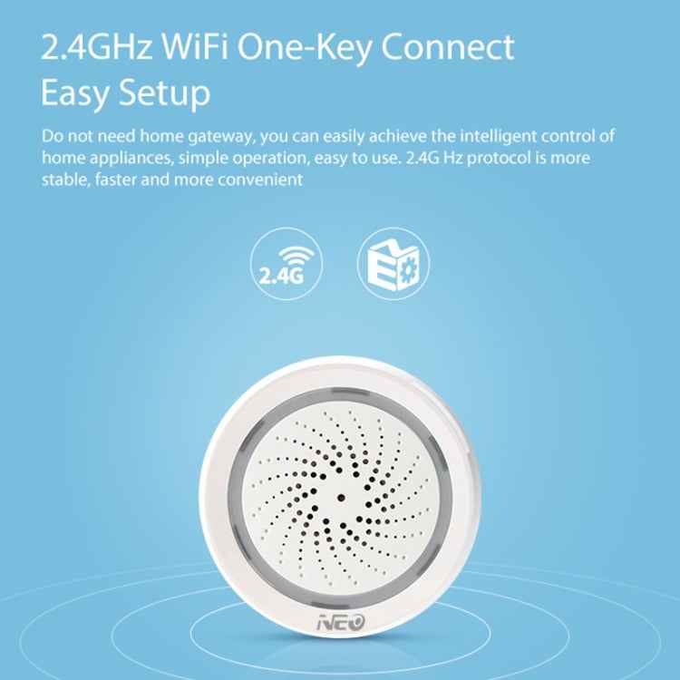 NEO NAS-AB02WT WiFi USB Siren Alarm with Temperature & Humidity Sensor
