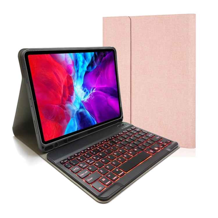 Cloth Texture Detachable Magnetic Bluetooth Keyboard Horizontal Flip Leather Case for iPad Pro 11 2020 / 2018 with Holder & Pen Slot