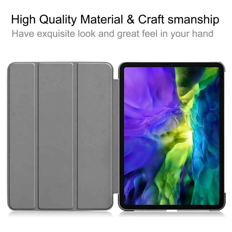 Custer Painted TPU Smart Tablet Leather Case with Sleep Function & Tri-Fold Bracket & Pen Slot