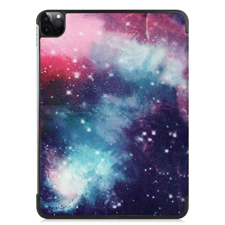 Custer Painted TPU Smart Tablet Leather Case with Sleep Function & Tri-Fold Bracket & Pen Slot