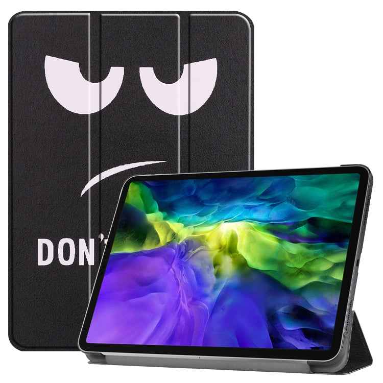 Custer Painted TPU Smart Tablet Leather Case with Sleep Function & Tri-Fold Bracket & Pen Slot