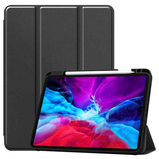Custer Texture 3-Fold Smart TPU Leather Tablet Case