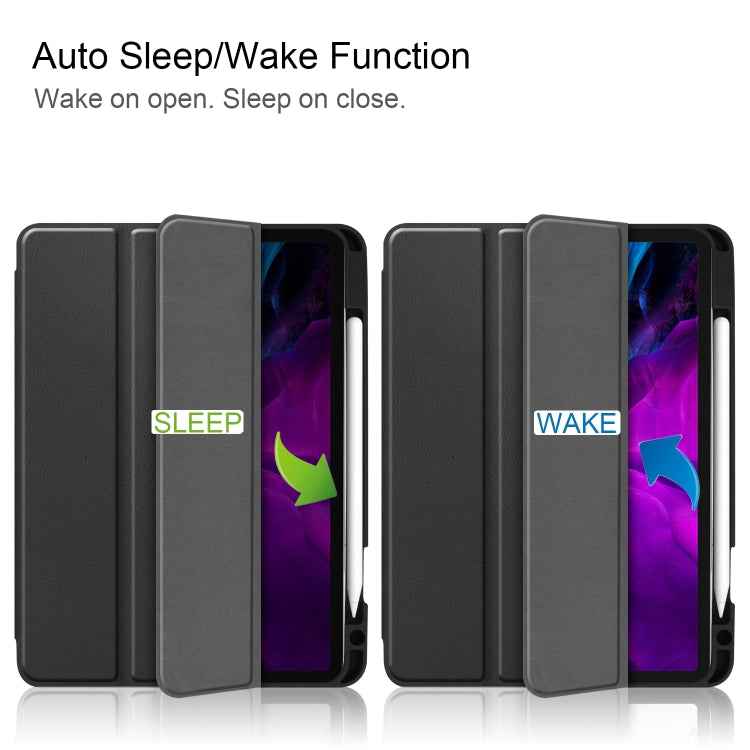 Custer Texture 3-Fold Smart TPU Leather Tablet Case