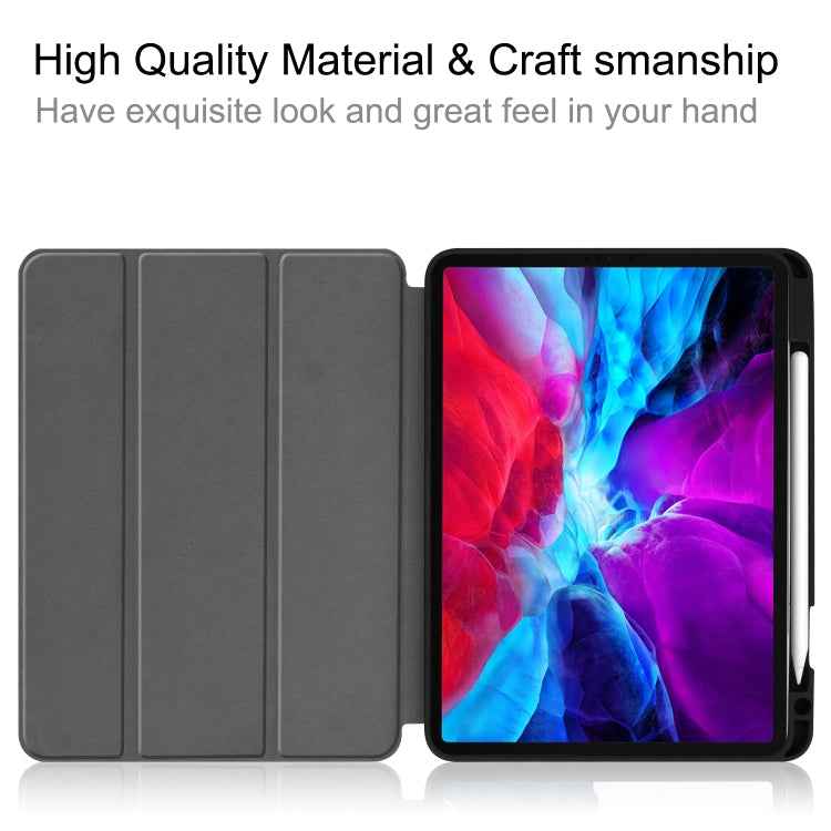 Custer Texture 3-Fold Smart TPU Leather Tablet Case