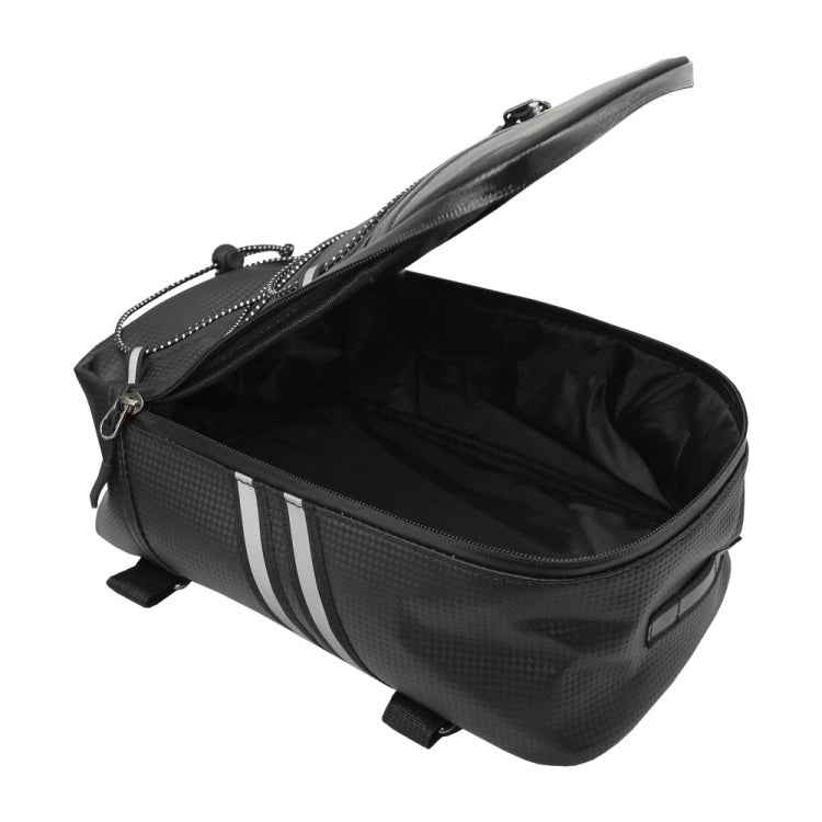 Motorcycle Waterproof PU Leather Rack Rear Carrier Bag, Capacity: 8L with Rain Cover