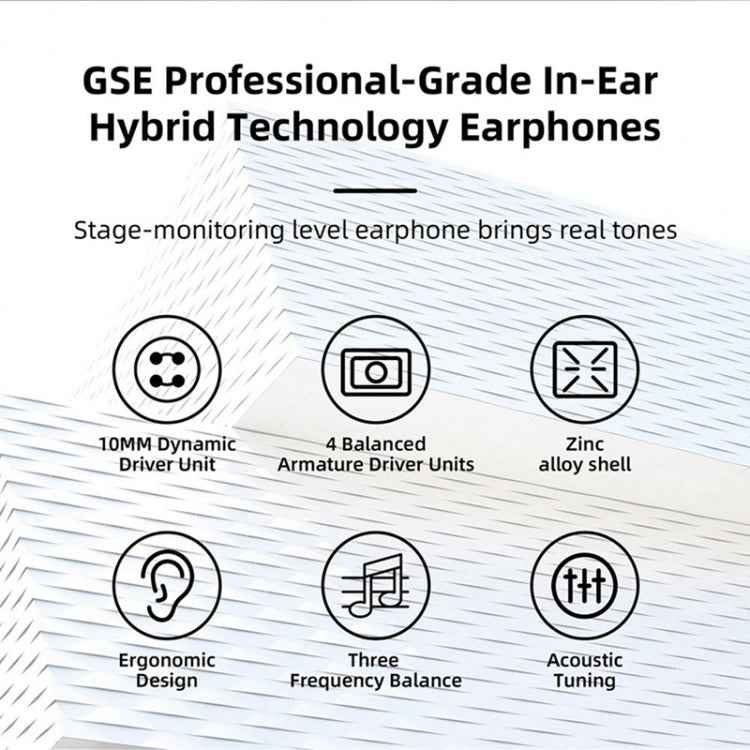GK GSE Ten-Unit Coil Iron Subwoofer HIFI In-Ear Headphones